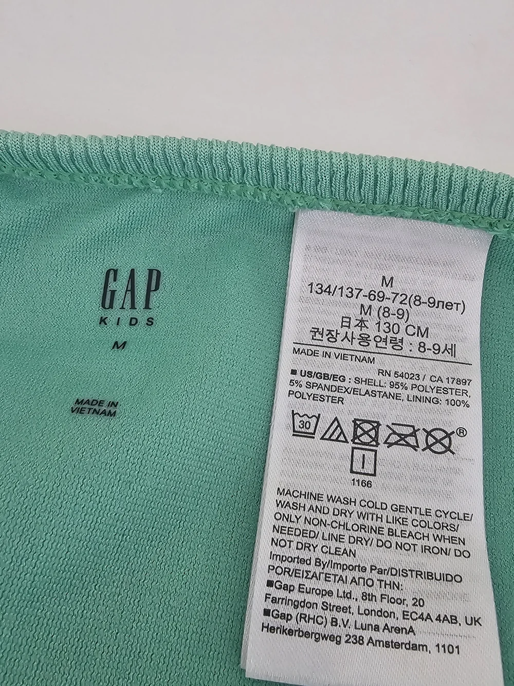 GAP Kids Mint Green One-Shoulder Swim Set
